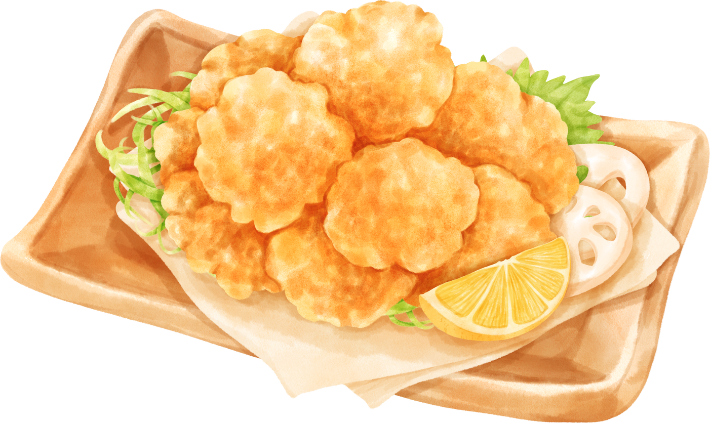 Watercolor Karaage Japanese Fried Chicken